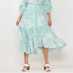 LC Lauren Conrad Mint Stamp High-low Tier Skirt, Size XXL, NWT